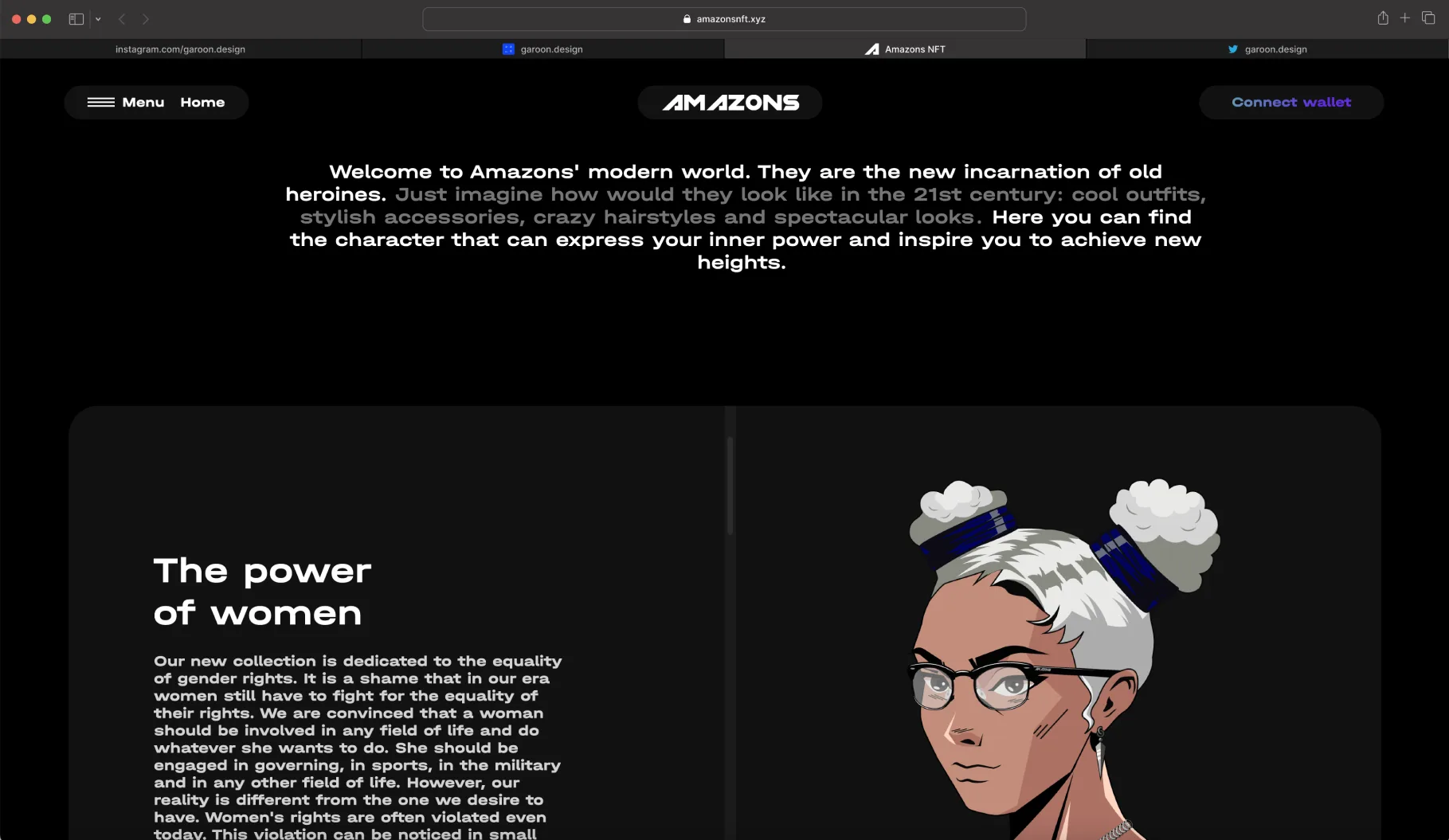 Amazons NFT — amazonsnft.xyz website design