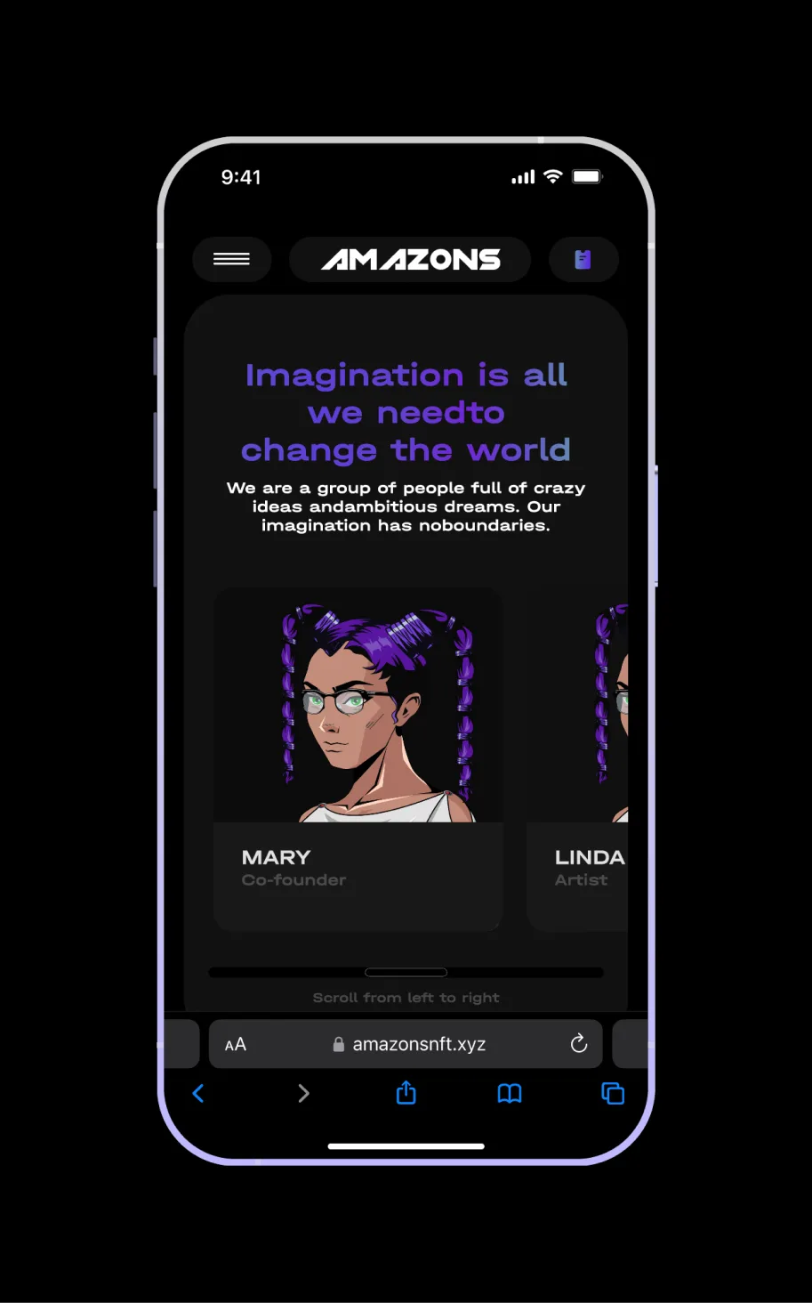 Amazons NFT — amazonsnft.xyz website design
